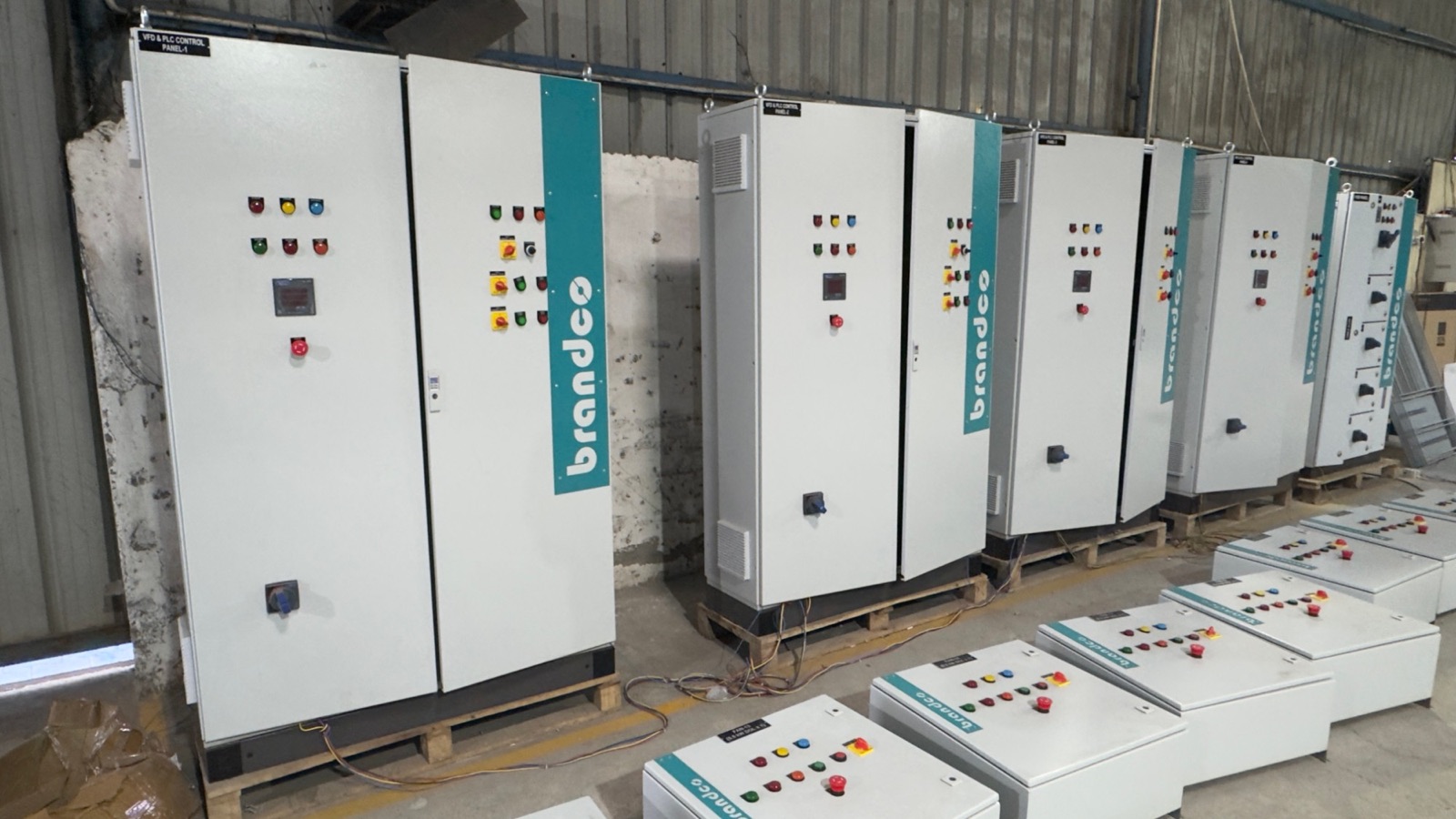 Row of Brandco automation panels