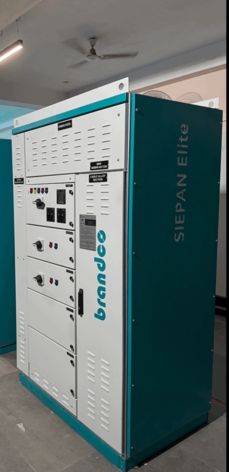 Brandco SIEPAN Elite panel with busbar and cable-alley sections